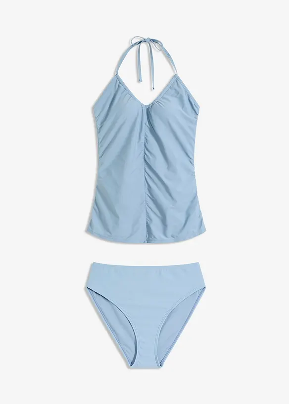 Tankini (ens. 2 pces) dos nu à fronces, bonprix