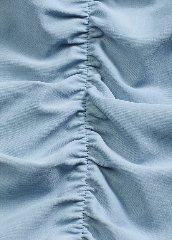 Tankini (ens. 2 pces) dos nu à fronces, bonprix