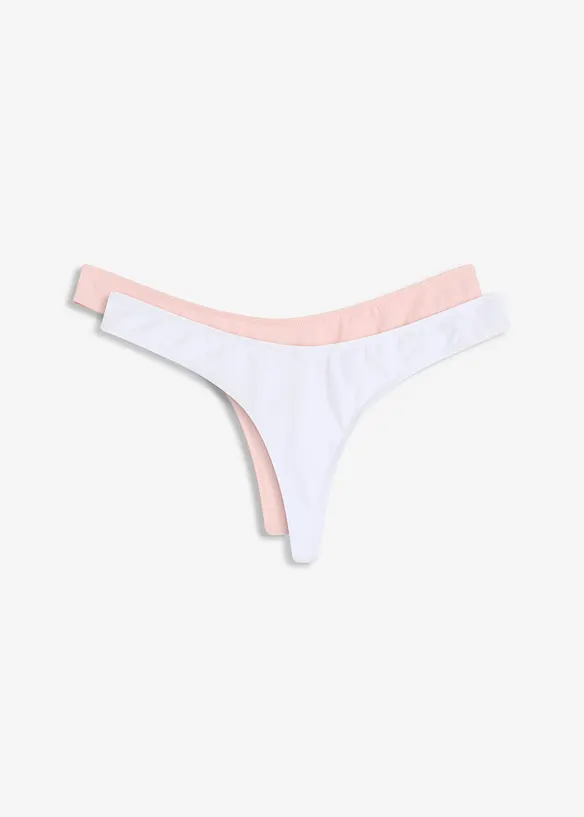 Lot de 2 strings coton confortables en V, bonprix