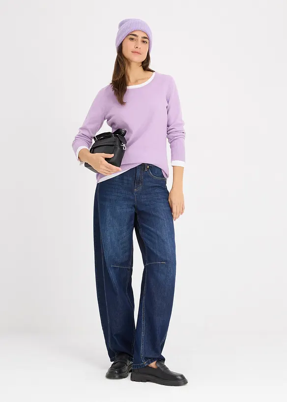 Basic Pullover mit recycelter Baumwolle, bonprix