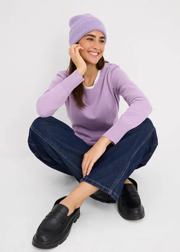 Basic Pullover mit recycelter Baumwolle, bonprix