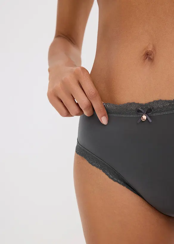 Lot de 3 slips brésiliens satinés, bonprix