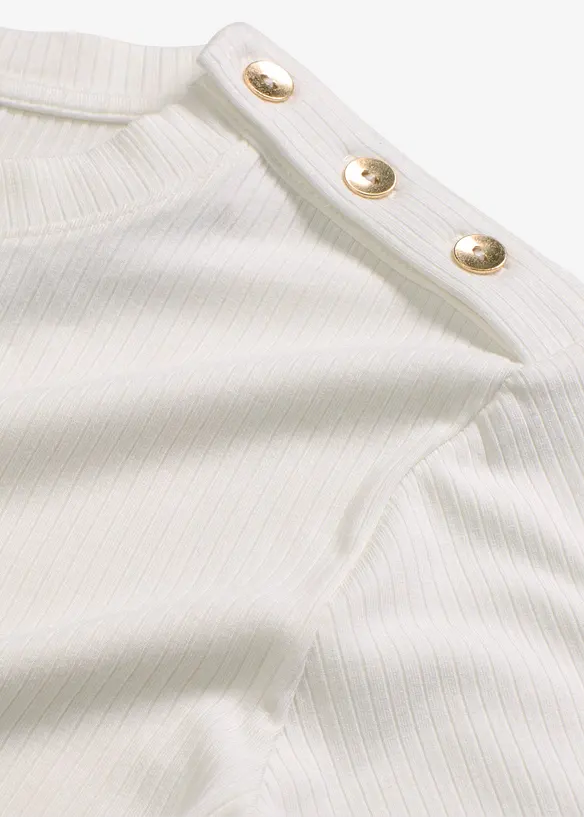 T-shirt côtelé en viscose douce et extensible, bonprix