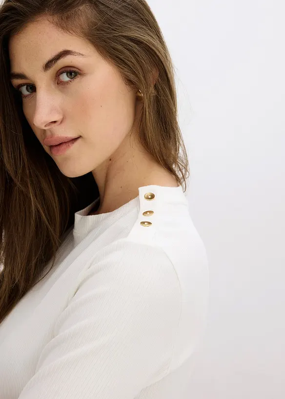 T-shirt côtelé en viscose douce et extensible, bonprix