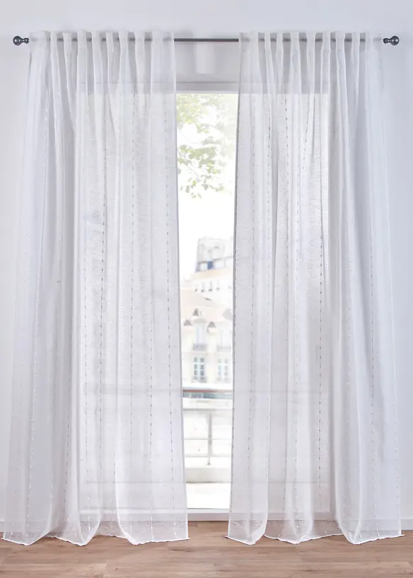 Rideau à rayures tissées (1 pce), bonprix