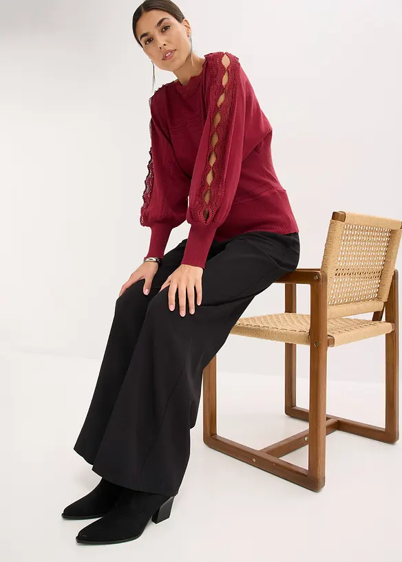 Pull fluide en fine maille de viscose mélangée, bonprix