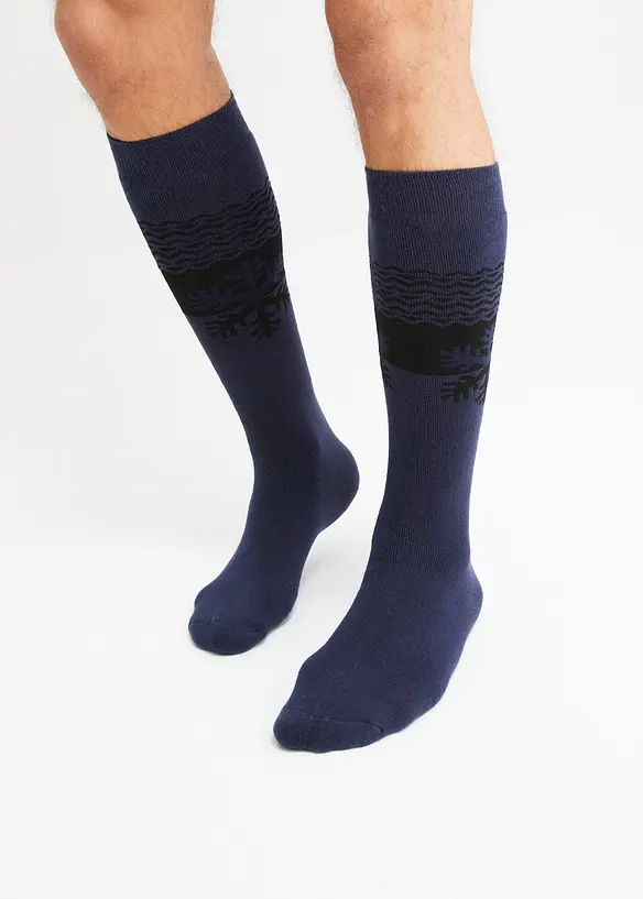 3 paires de chaussettes hautes thermiques avec intérieur éponge doux, coton majoritaire, bonprix