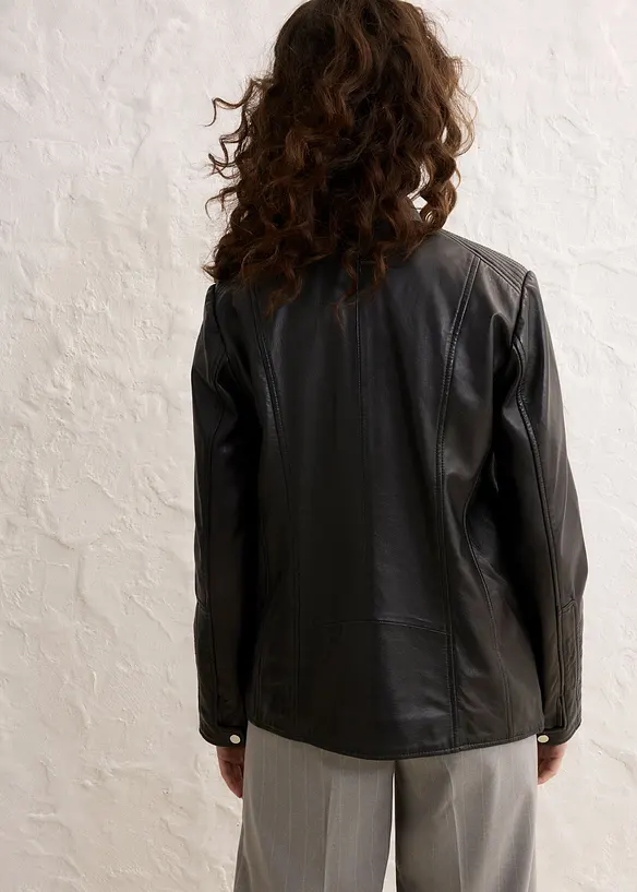 Veste en cuir nappa d’agneau, bonprix