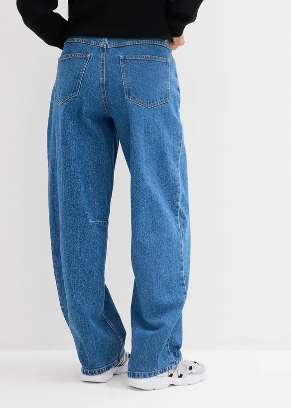 Jean barrel taille mi-haute, bonprix