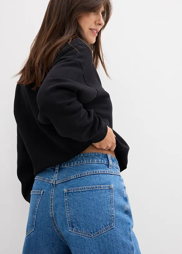 Jean barrel taille mi-haute, bonprix