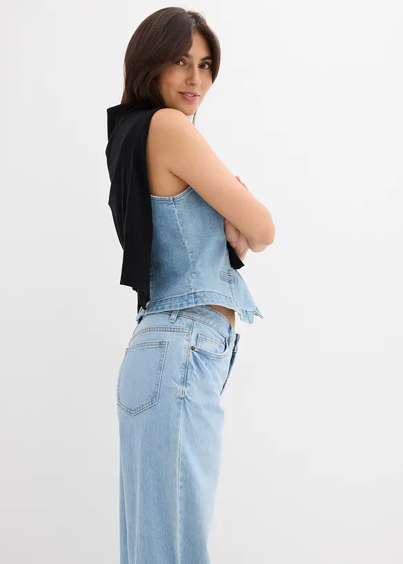 Jean droit taille mi-haute, loose, bonprix