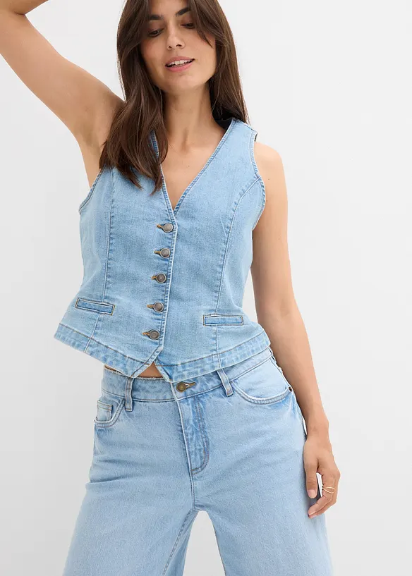 Jean droit taille mi-haute, loose, bonprix