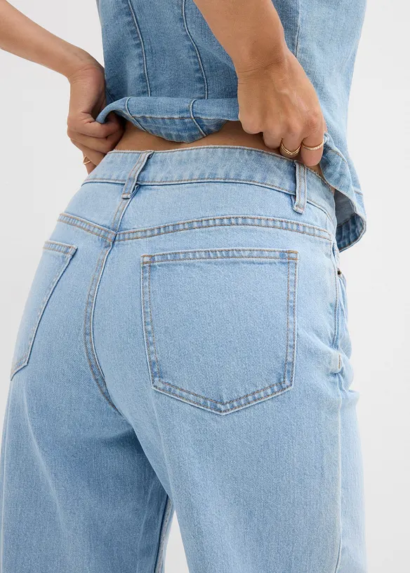 Jean droit taille mi-haute, loose, bonprix