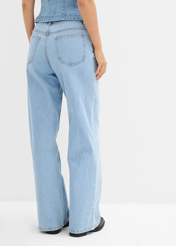 Jean droit taille mi-haute, loose, bonprix