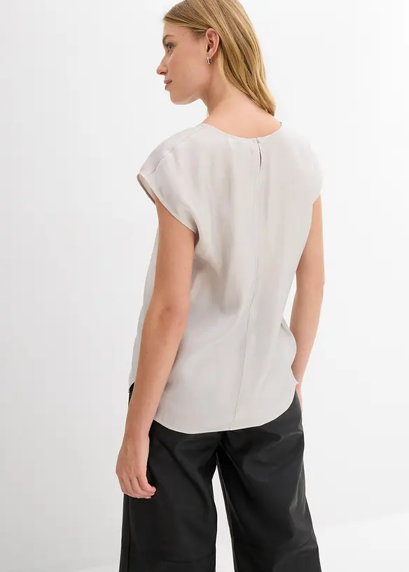 Kurzarmbluse aus glänzendem Satin, bonprix