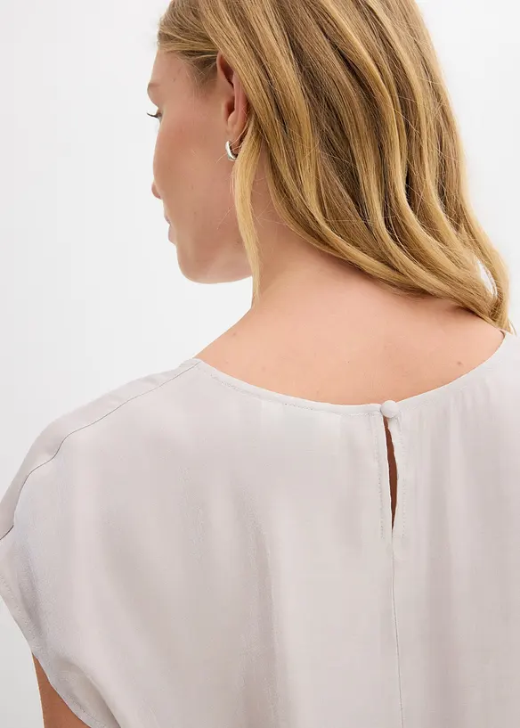 Kurzarmbluse aus glänzendem Satin, bonprix