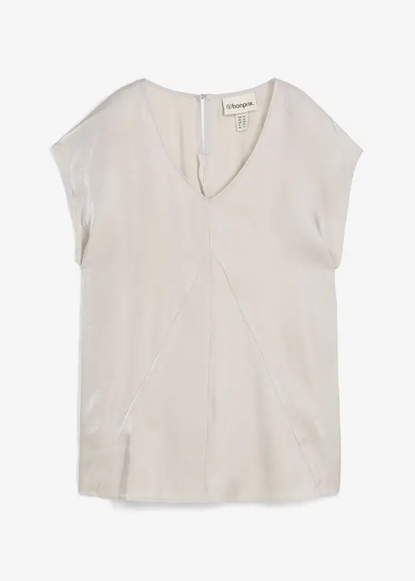 Kurzarmbluse aus glänzendem Satin, bonprix
