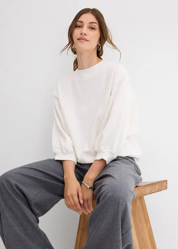 Sweat oversize 100% coton, bonprix