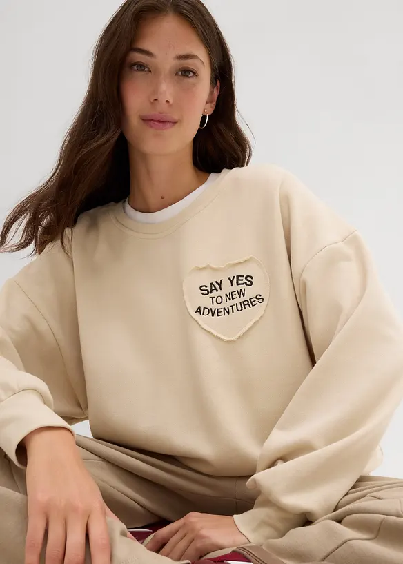 Oversize-Sweatshirt aus weichem Baumwoll-Mix, bonprix