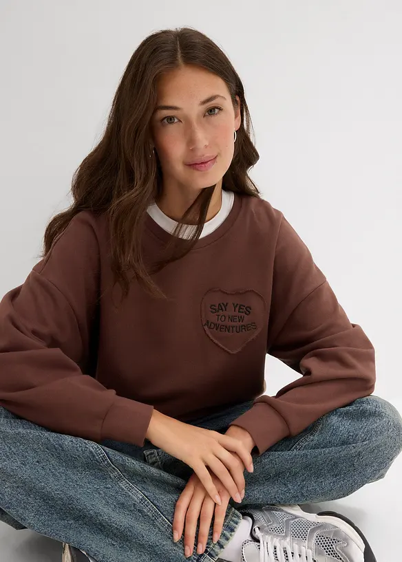 Oversize-Sweatshirt aus weichem Baumwoll-Mix, bonprix