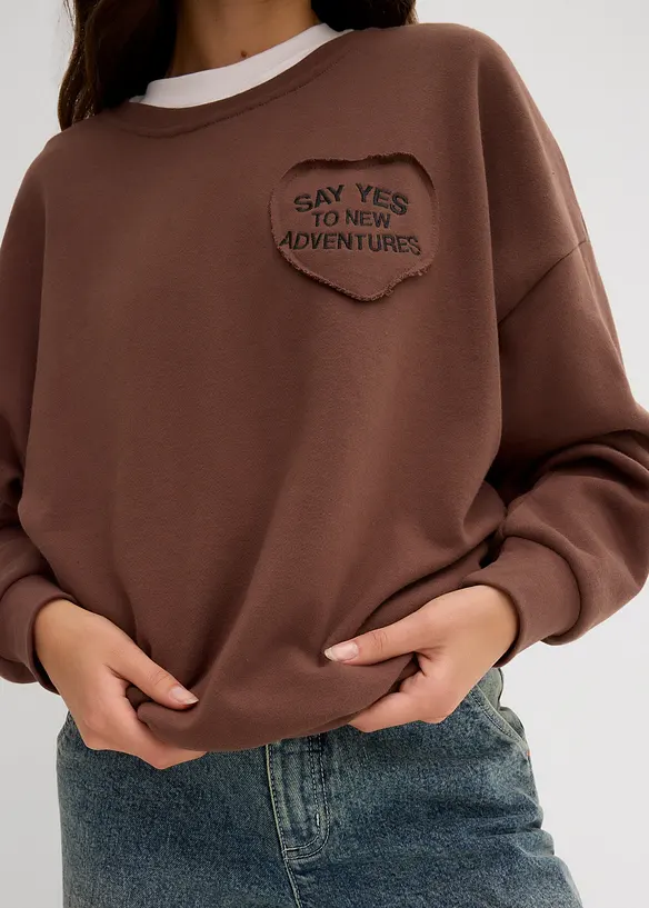 Oversize-Sweatshirt aus weichem Baumwoll-Mix, bonprix