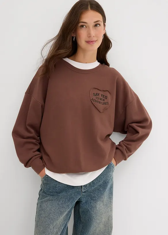 Oversize-Sweatshirt aus weichem Baumwoll-Mix, bonprix