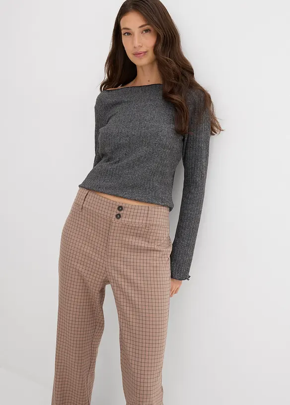 Pantalon flare taille haute, bonprix