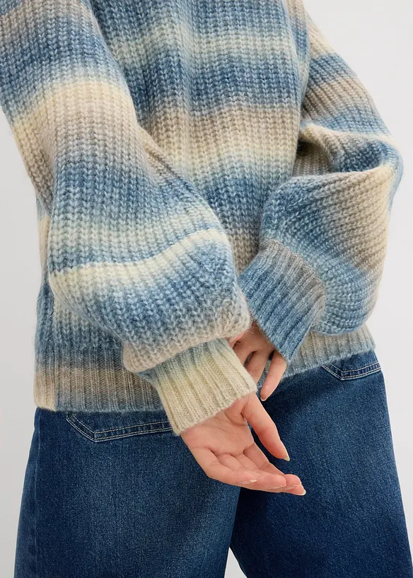 Grobstrick-Pullover aus weichem Woll-Mix, bonprix