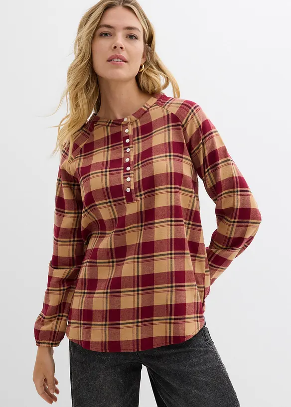 Blouse longue en flanelle, bonprix