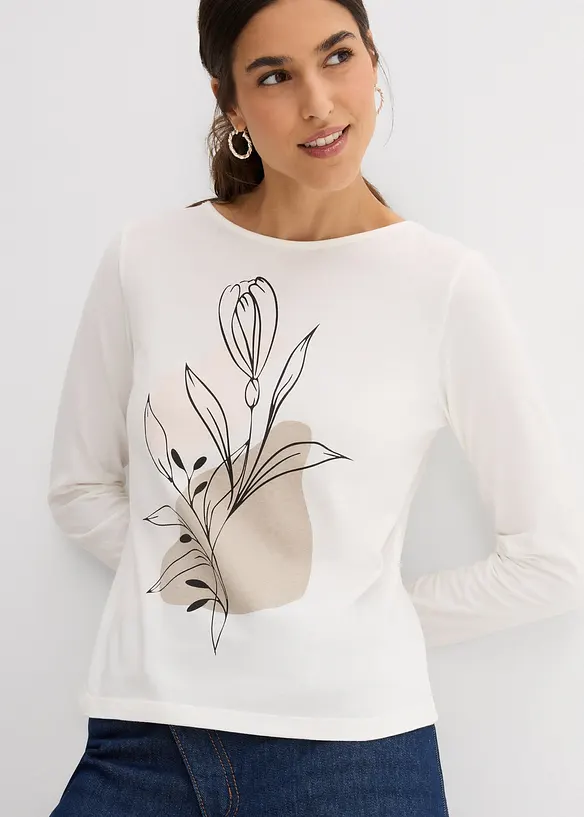 T-shirt manches longues 100% coton, bonprix