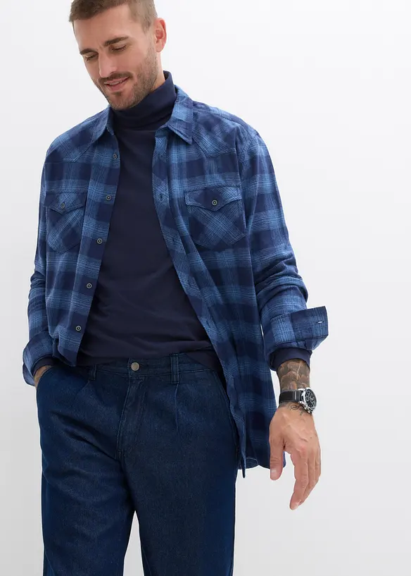 Jean droit à pinces, loose, bonprix
