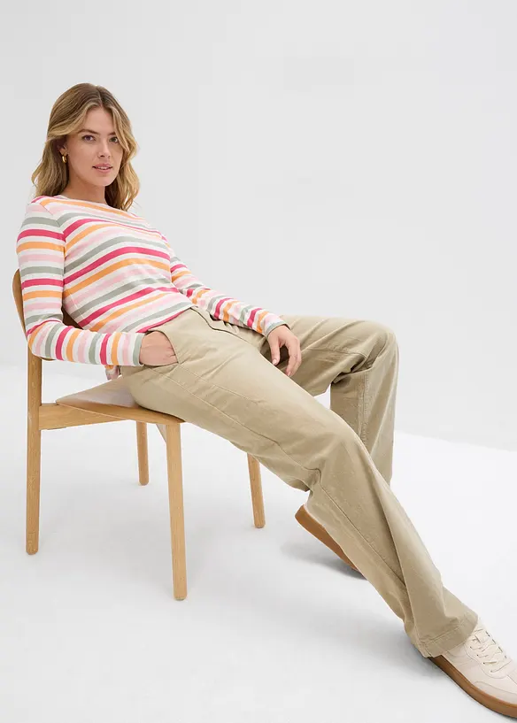 Pantalon en velours côtelé, coton extensible, bonprix