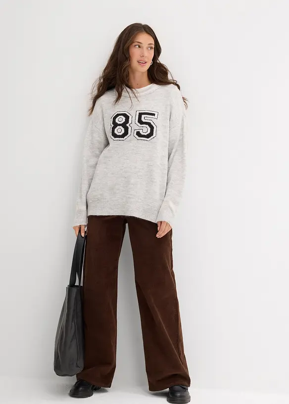 Oversize-Pullover mit überschnittener Schulter, bonprix
