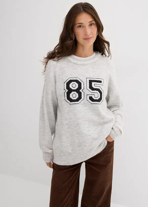 Oversize-Pullover mit überschnittener Schulter, bonprix