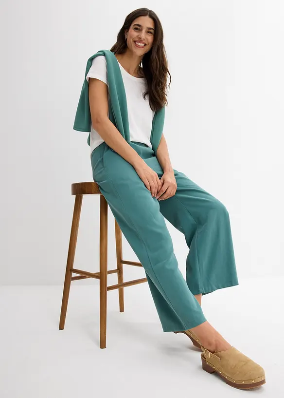 Pantalon raccourci en viscose mélangée, bonprix