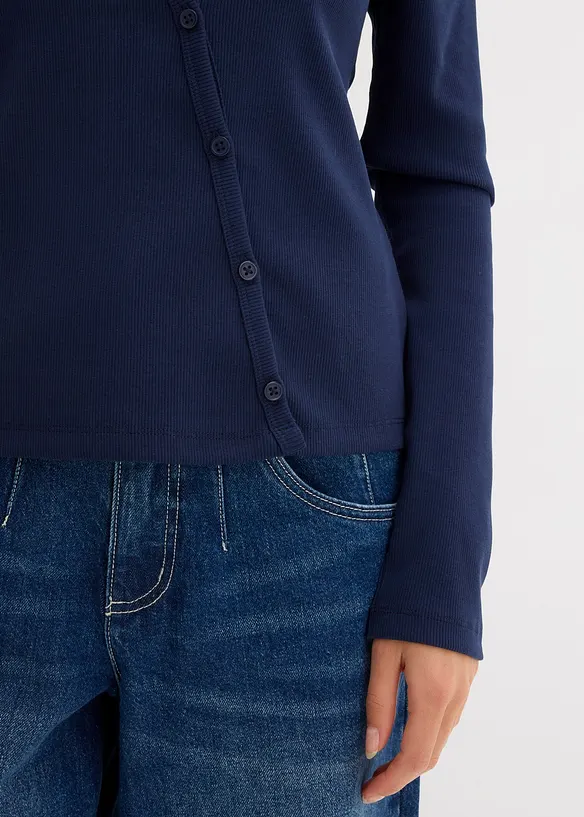 Geripptes Langarmshirt, bonprix