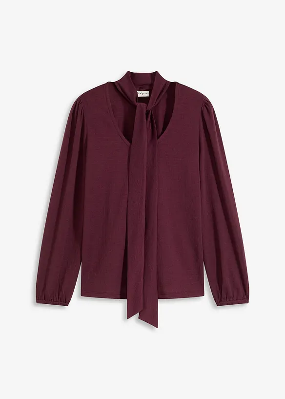 Struktur-Shirt mit abnehmbarer Schluppe, bonprix