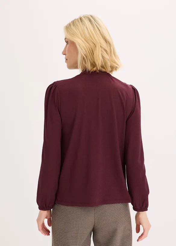 Struktur-Shirt mit abnehmbarer Schluppe, bonprix