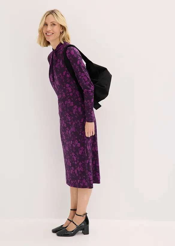Robe midi à col montant, bonprix