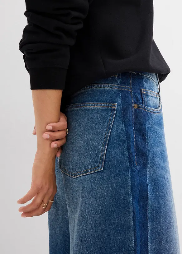 Jean barrel taille haute, cropped, bonprix