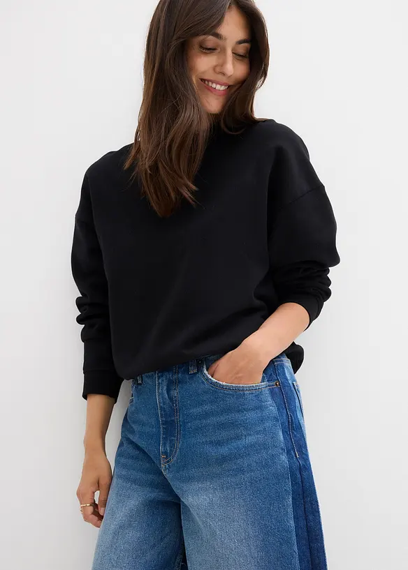 Jean barrel taille haute, cropped, bonprix