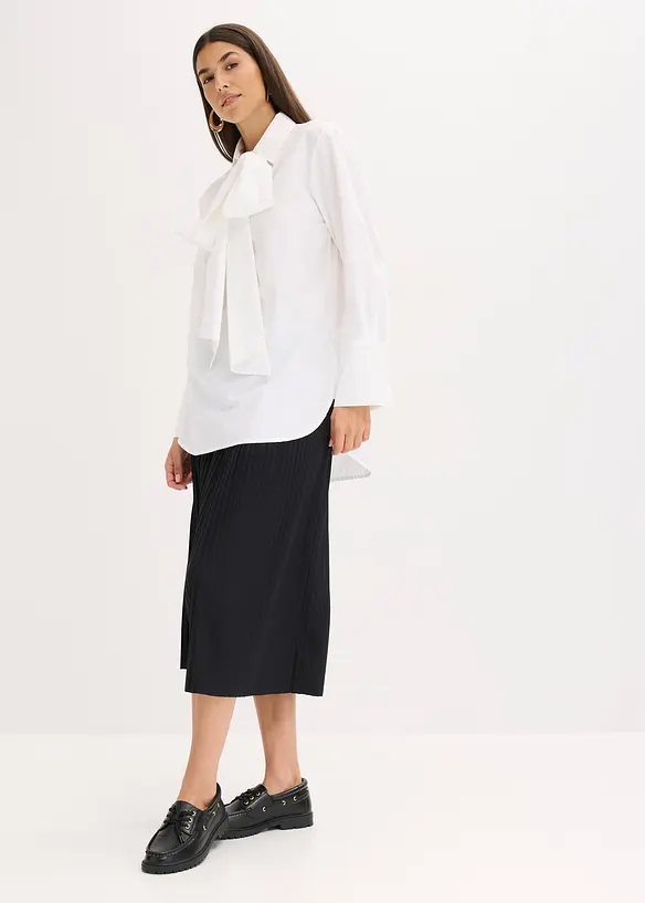 Chemisier à col lavallière 100 % coton, bonprix