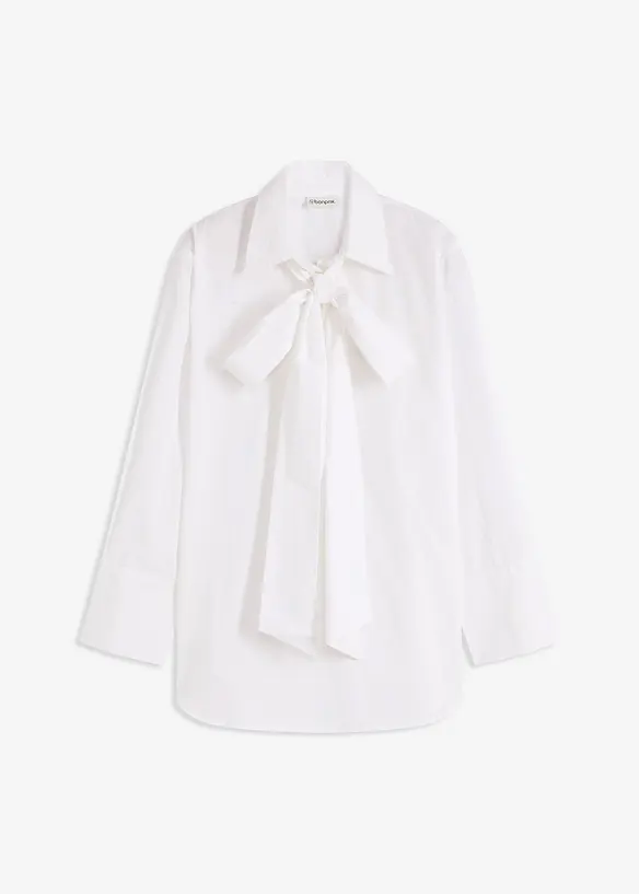 Chemisier à col lavallière 100 % coton, bonprix