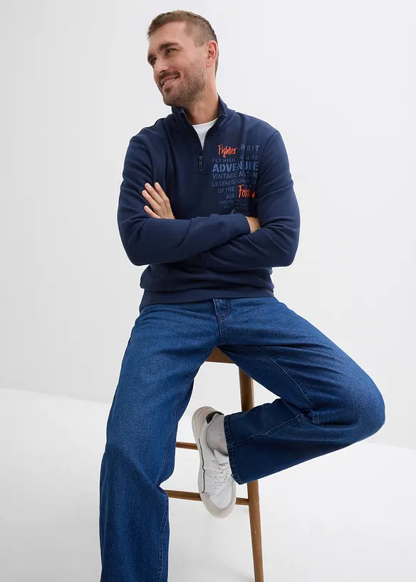 Troyer-Sweatshirt aus reiner Baumwolle, bonprix