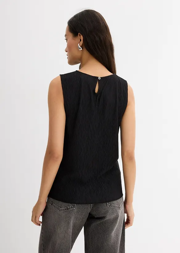 Top sans manches aspect froissé, bonprix