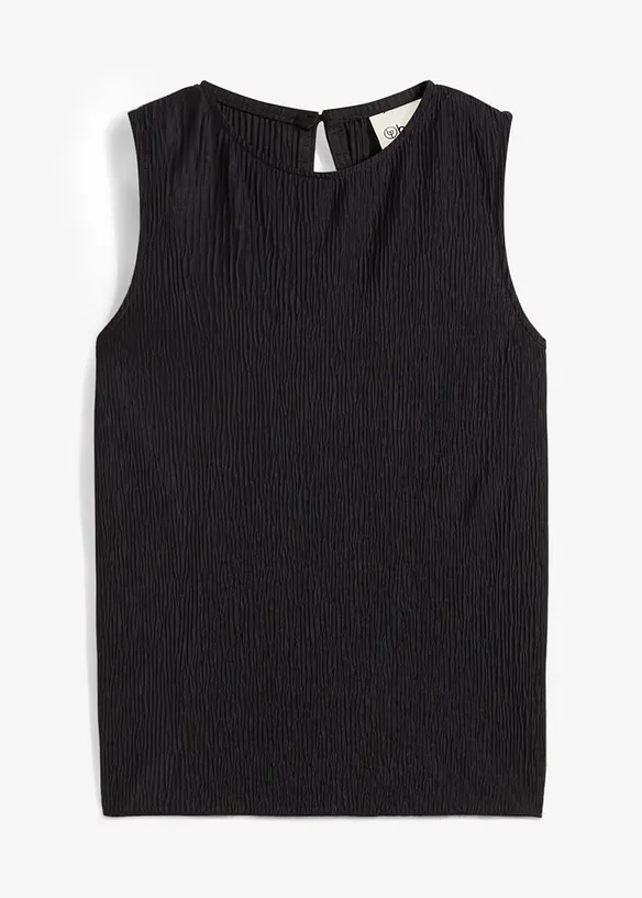 Top sans manches aspect froissé, bonprix