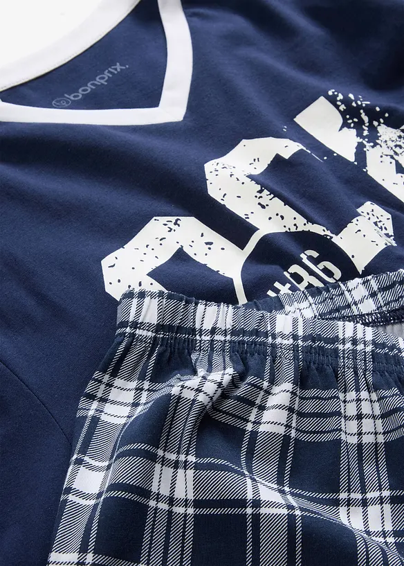 Pyjama mit Baumwolle und langen Ärmeln, bonprix