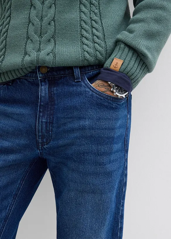 Jean droit extensible, loose, bonprix