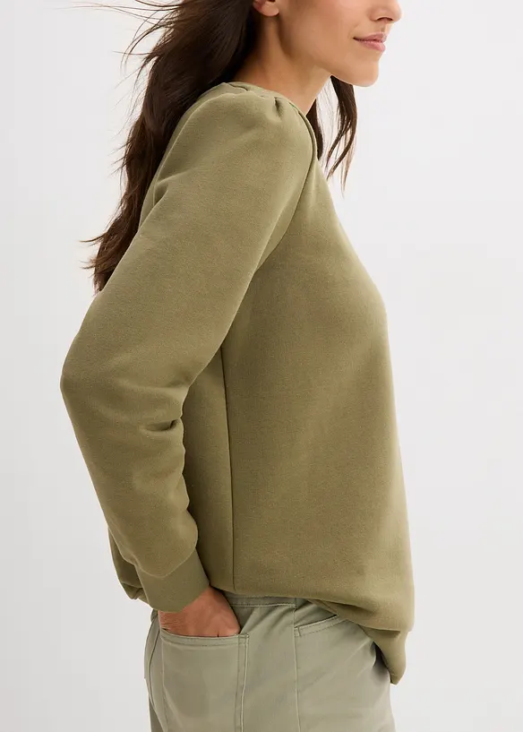 Sweatshirt mit Stickerei aus Baumwoll-Mix, bonprix