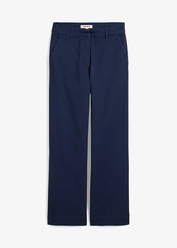 Pantalon large en coton extensible, longueur 7/8, bonprix